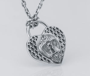 Strawberry Heart Lock, 925 silver