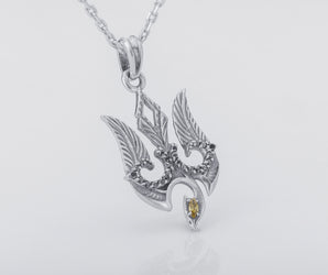 Falcon-like Ukrainian Trident, 925 silver