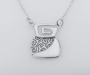 Calm and Angry Black Sea Pendant with Whirlpool, 925 Silver