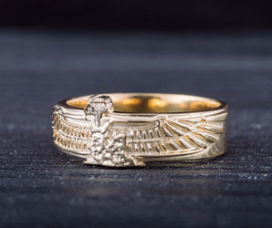 14K Gold Isida Symbol Ring Handcrafted Jewelry