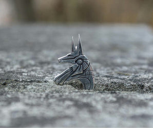Unique Handmade Anubis Egypt Pendant Sterling Silver Viking Jewelry