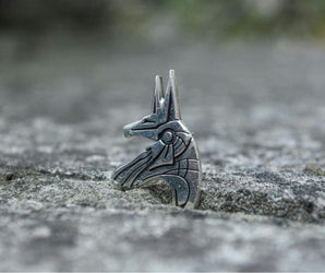 Unique Handmade Anubis Egypt Pendant Sterling Silver Viking Jewelry