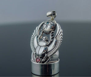 Scarabaeus with Udjat Symbol Sterling Silver Handmade Egypt Jewelry