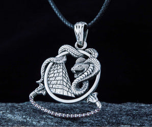 Snake Pendant Sterling Silver Egypt Jewelry