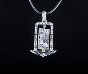 Egypt Pendant with Piramids and Cubic Zirconia Sterling Silver Jewelry