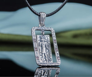 Egypt Pendant with Anubis and Cubic Zirconia Sterling Silver Jewelry