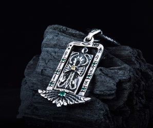 Egypt Pendant With Ankh and Cubic Zirconia Sterling Silver Jewelry