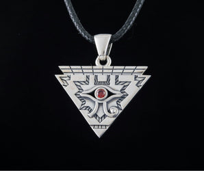 Eye of Horus Pendant with CZ Sterling Silver Handmade Egyptian Jewelry