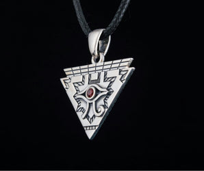 Eye of Horus Pendant with CZ Sterling Silver Handmade Egyptian Jewelry
