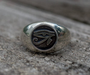 Ring With Uajet Symbol Sterling Silver Egypt Jewelry