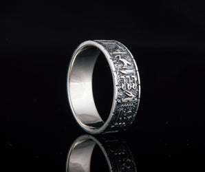 Egypt Symbols Handcrafted Ring Sterling Silver Jewelry