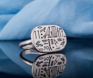 Egypt Ring with Symbols Sterling Silver Handcrafted Jewelry