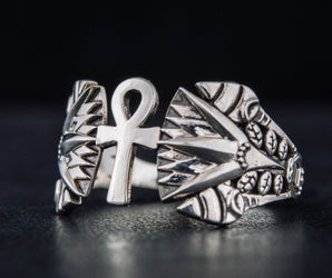 Egypt Ankh Symbol Ring Sterling Silver Jewelry