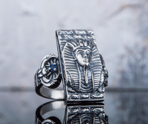 Ring with Egypt Pharaoh Sterling Silver Jewelry