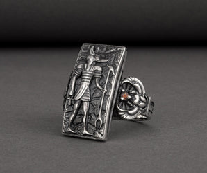Egypt Ring with Anubis Sterling Silver