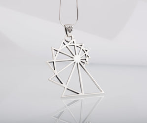 Pendant with Golden Triangle Symbol Sterling Silver Geometry Jewelry