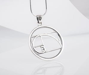 Unique Pendant with Golden Triangle Symbol Sterling Silver Geometry Jewelry