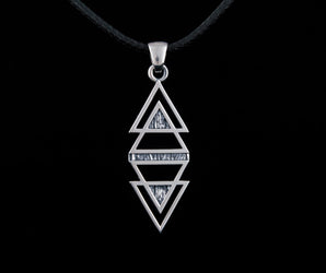 Geometry Triangles with Rhombus Symbol Pendant Sterling Silver Jewelry