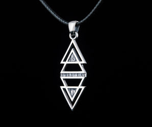 Geometry Triangles with Rhombus Symbol Pendant Sterling Silver Jewelry