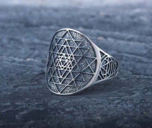 Geometry Symbol Sterling Silver Unique Ring