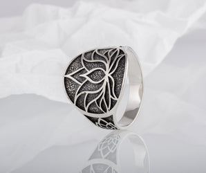 Lotos Ring Sterling Silver Unique Jewelry