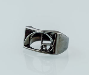 Golden Triangle Ring Ruthenium Plated Sterling Silver Black Limited Edition Jewelry