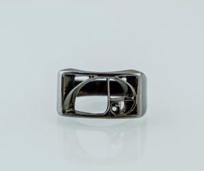 Golden Triangle Ring Ruthenium Plated Sterling Silver Black Limited Edition Jewelry