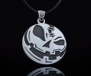 Halloween Pumpkin Pendant Sterling Silver Jewelry