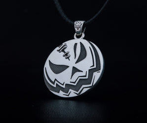 Halloween Pumpkin Pendant Sterling Silver Jewelry V02