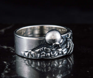 925 Silver Spooky Skeleton Ring for Haloween, unique handmade jewelry