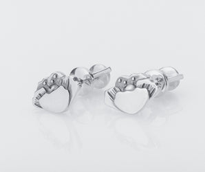 Poppy Flower Earrings, 925 Silver