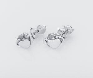 Poppy Flower Earrings, 925 Silver