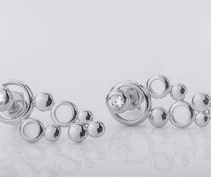 Oxygen Bubbles Earrings, Rhodium Plated 925 Silver