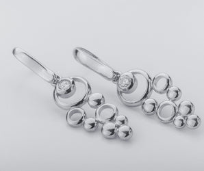 O2 Bubbles Grape Earrings with Gems, Rhodium Plated 925 Silver