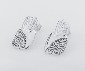 Calm and Angry Sea Earrings, 925 Silver