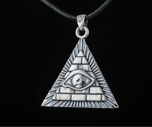 Masonic Symbol with Pyramid Sterling Silver Pendant
