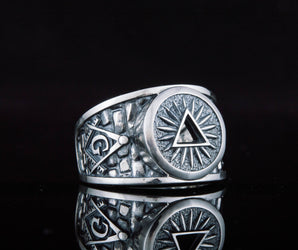 Masonic Ring Sterling Silver Handcrafted Jewelry
