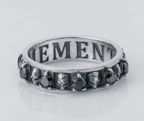 Memento Mori Ring with Gemstones