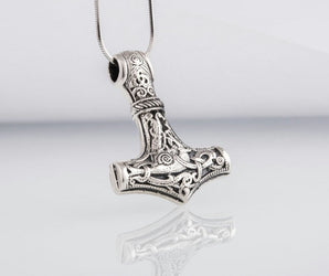 Thor's Hammer Pendant Sterling Silver Mjolnir from Mammen Village