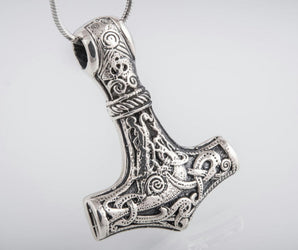 Thor's Hammer Pendant Sterling Silver Mjolnir from Mammen Village