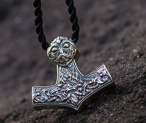 Thor's Hammer Pendant Sterling Silver Mjolnir Norse Jewelry