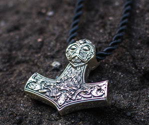 Thor's Hammer Pendant Sterling Silver Mjolnir Norse Jewelry