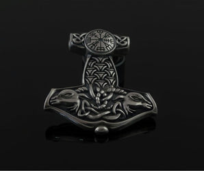 Thor's Hammer Pendant Sterling Silver Mjolnir from Sterling Silver Norse Jewelry