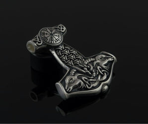 Thor's Hammer Pendant Sterling Silver Mjolnir from Sterling Silver Norse Jewelry