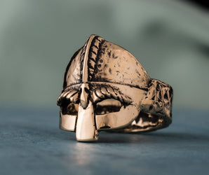 Viking Helmet Bronze Unique Ring Viking Jewelry