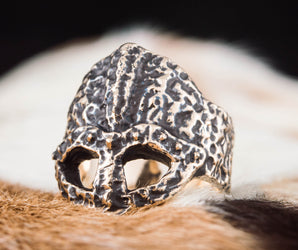 Ruined Helmet Bronze Unique Ring Viking Jewelry