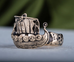 Drakkar Ring Bronze Handcrafted Norse Jewelry