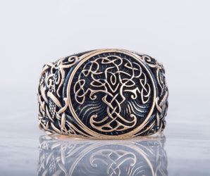 Yggdrasil Symbol with Mammen Style Bronze Norse Ring