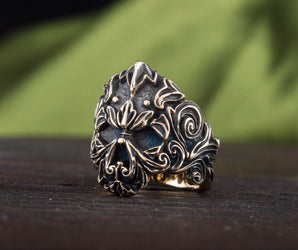 Unique Skull Ring Bronze Handmade Jewelry