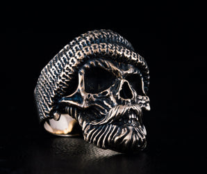 Skull Biker Ring Bronze Unique Handmade Jewelry